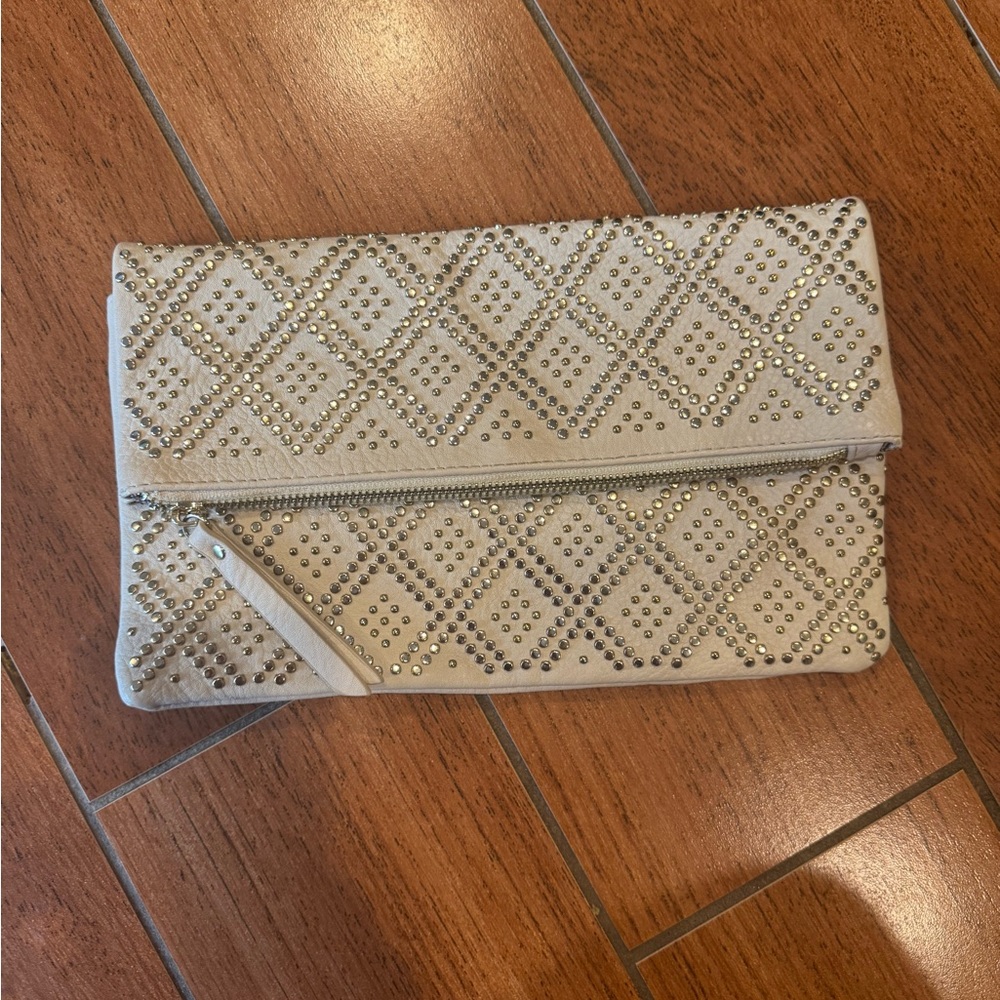 Lulu’s Cream Studded Clutch